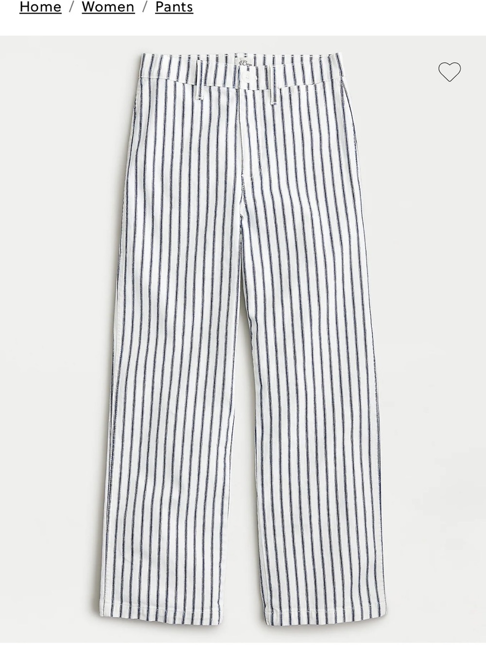 J. Crew Slim wide-leg jean in navy stripe